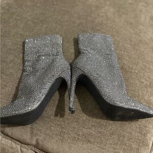Steve Madden Sparkling Silver Heeled Boots